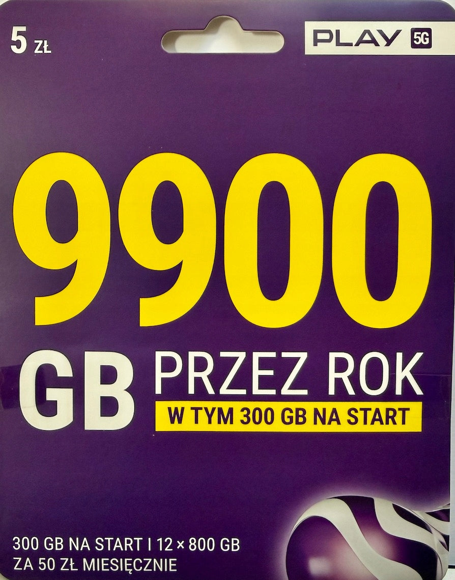 Starter Play 5G 4G LTE | Mobile Internet up to 9900 GB per year