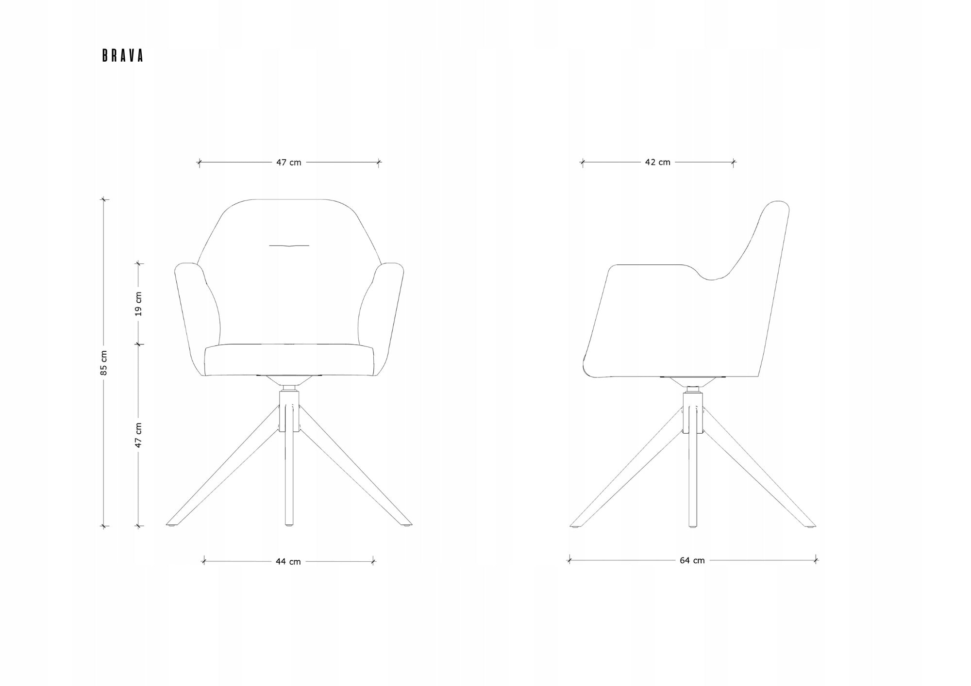 Stationary chair with swivel seat BRAVA LF11 J. GREY fabric EAN (GTIN) 5908242431048