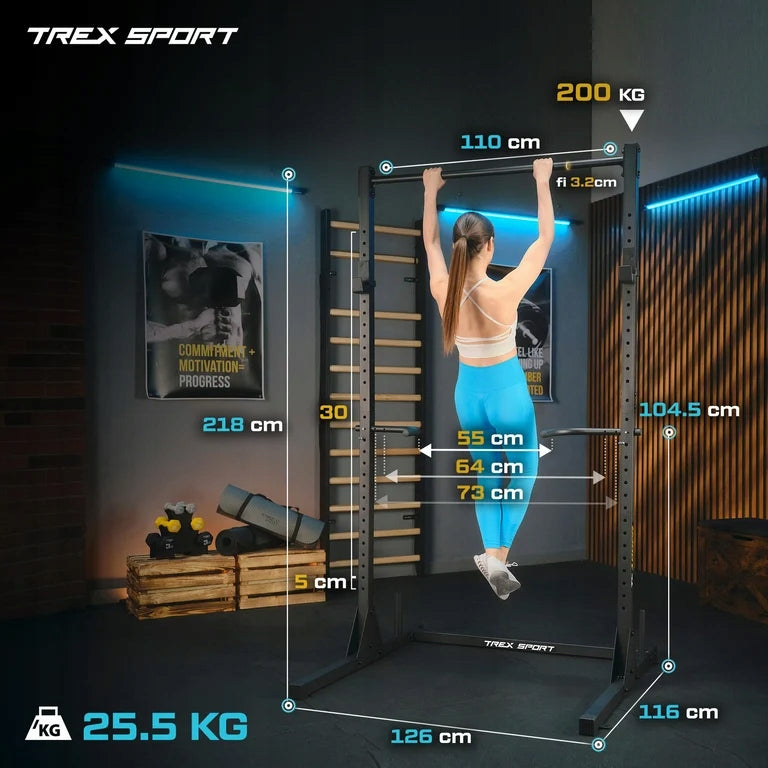 Stationary pull-up bar handrails for dip exercises 300kg Trex Sport Model TX-100PR