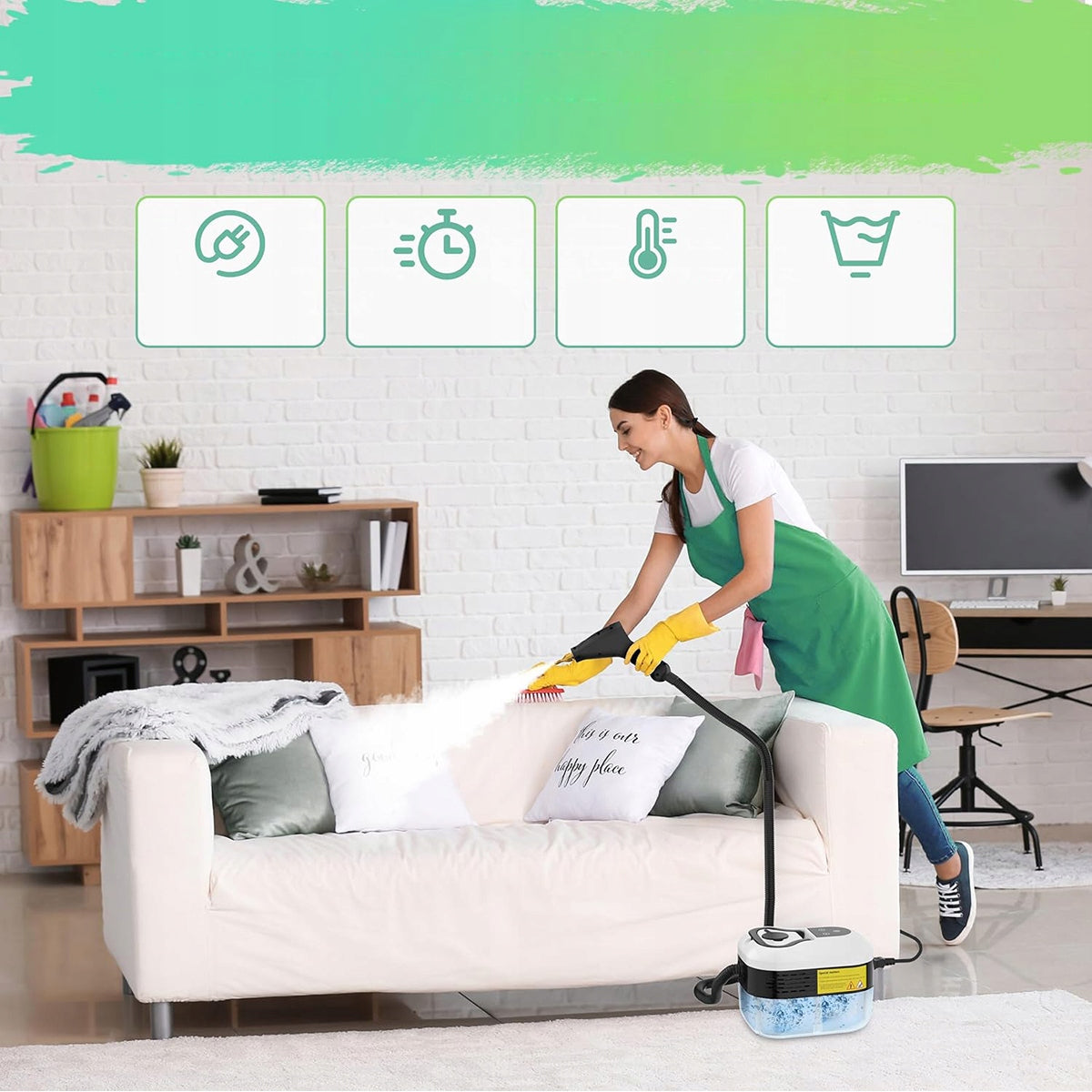 Steam Cleaner 2500W 4.5Bar 6 Power Levels 1200ml For Home And Car Brand no brand
