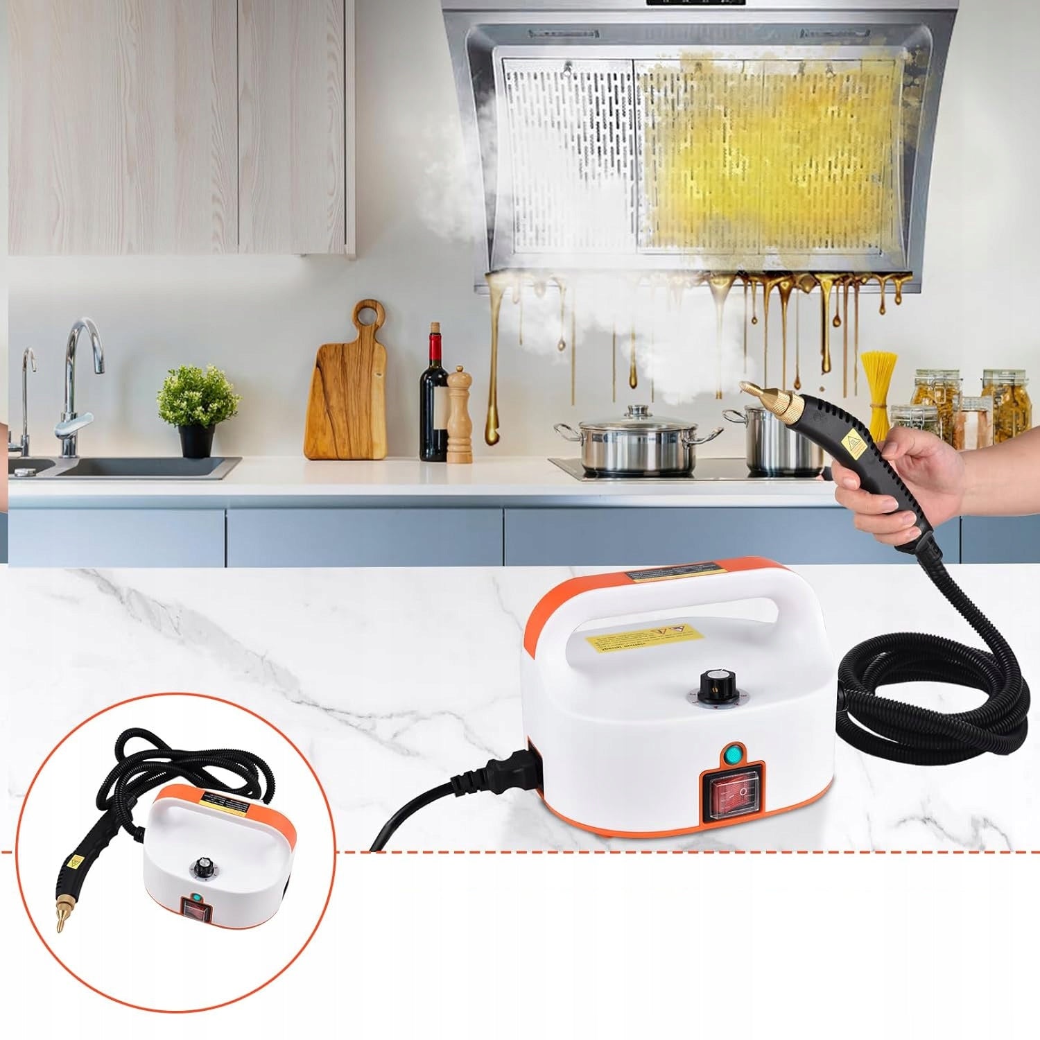 Steam Cleaner 2500w 4.5 Bar For Kitchen Bathroom Sofa Carpets 7 Accessories Manufacturer code Myjka parowa