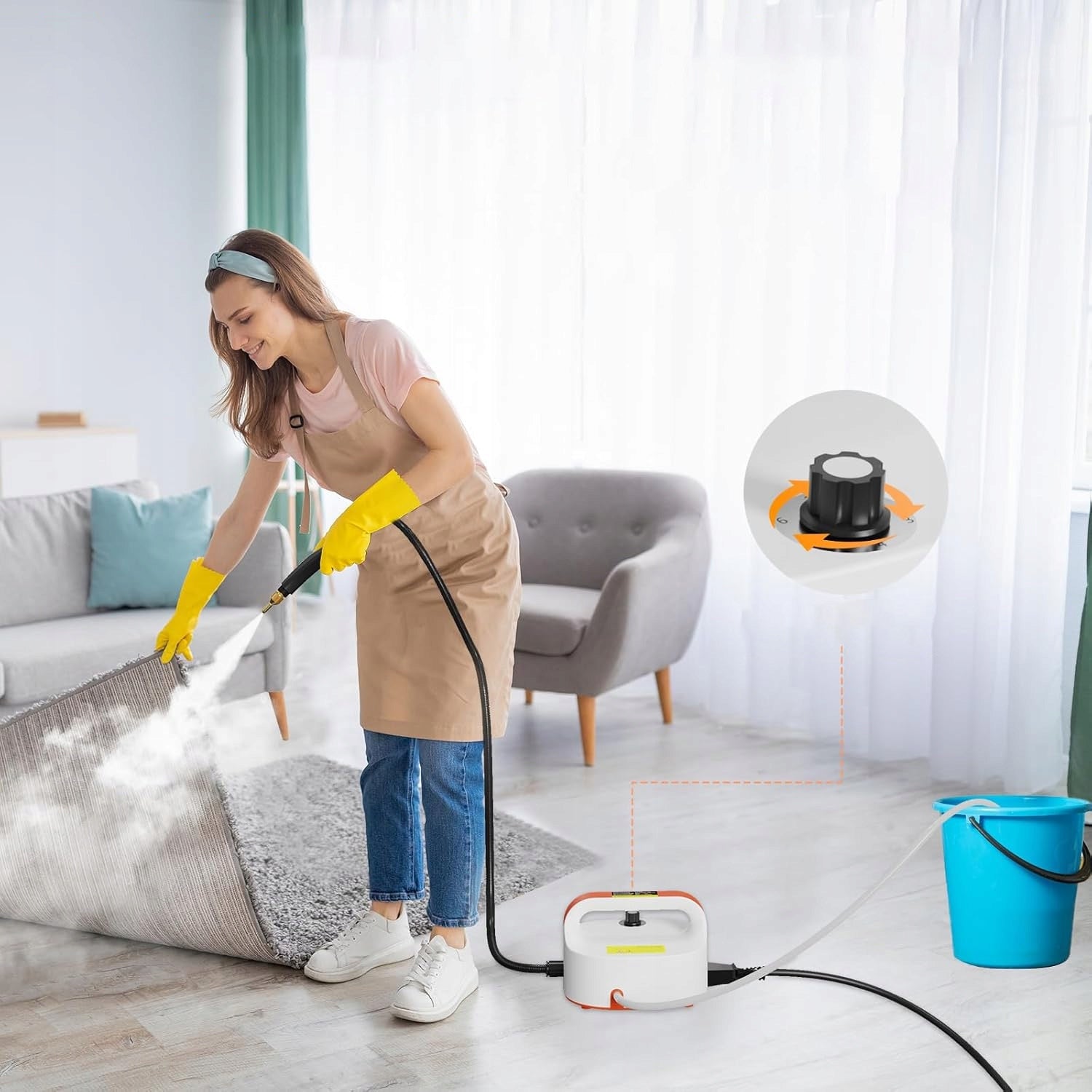Steam Cleaner 2500w 4.5 Bar For Kitchen Bathroom Sofa Carpets 7 Accessories Packaging status original