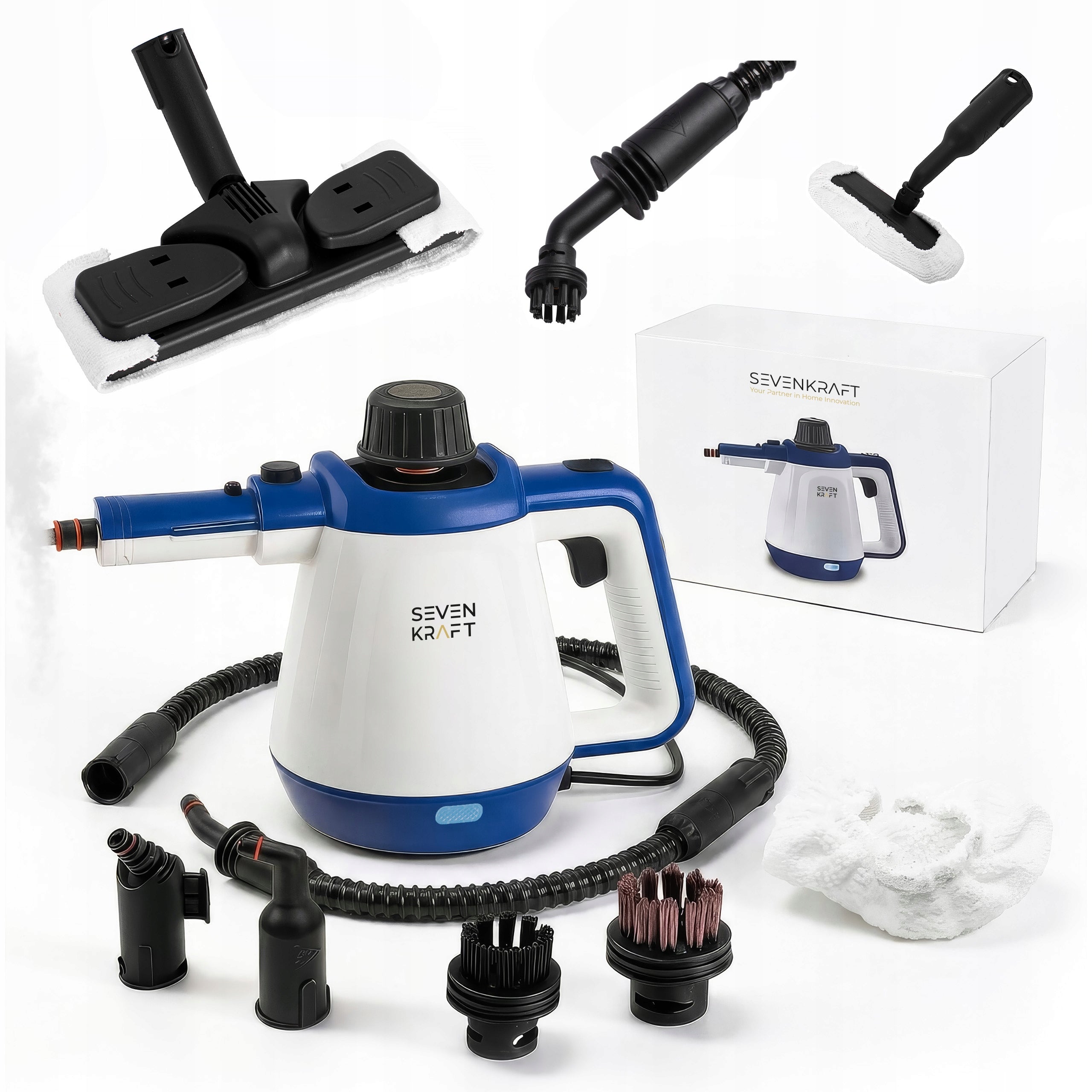 Steam Cleaner Steamer 2000W Set of 13 Additives 3,5 Bar
