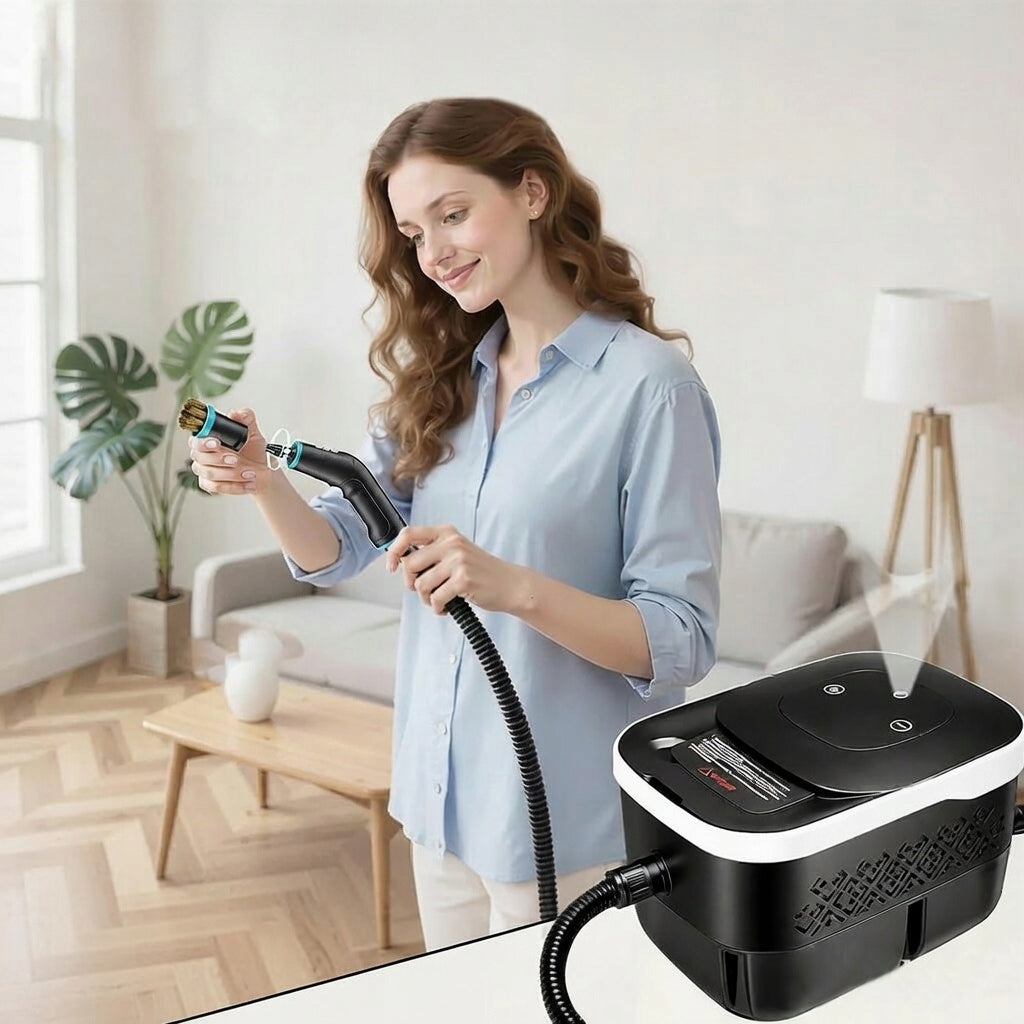 Steam Vacuum Cleaner 2500W Pressure Durable Handheld 10 Sockets Capacity 1.25 l