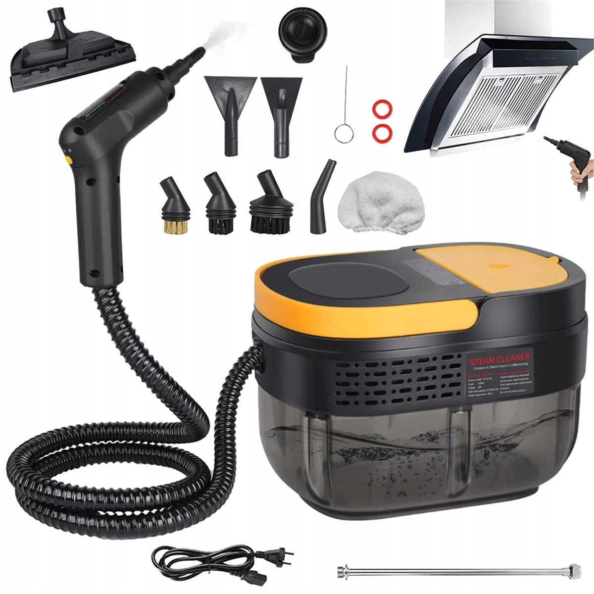 Steam cleaner 2500W with 1600ml tank and 3 degrees steam for cleaning