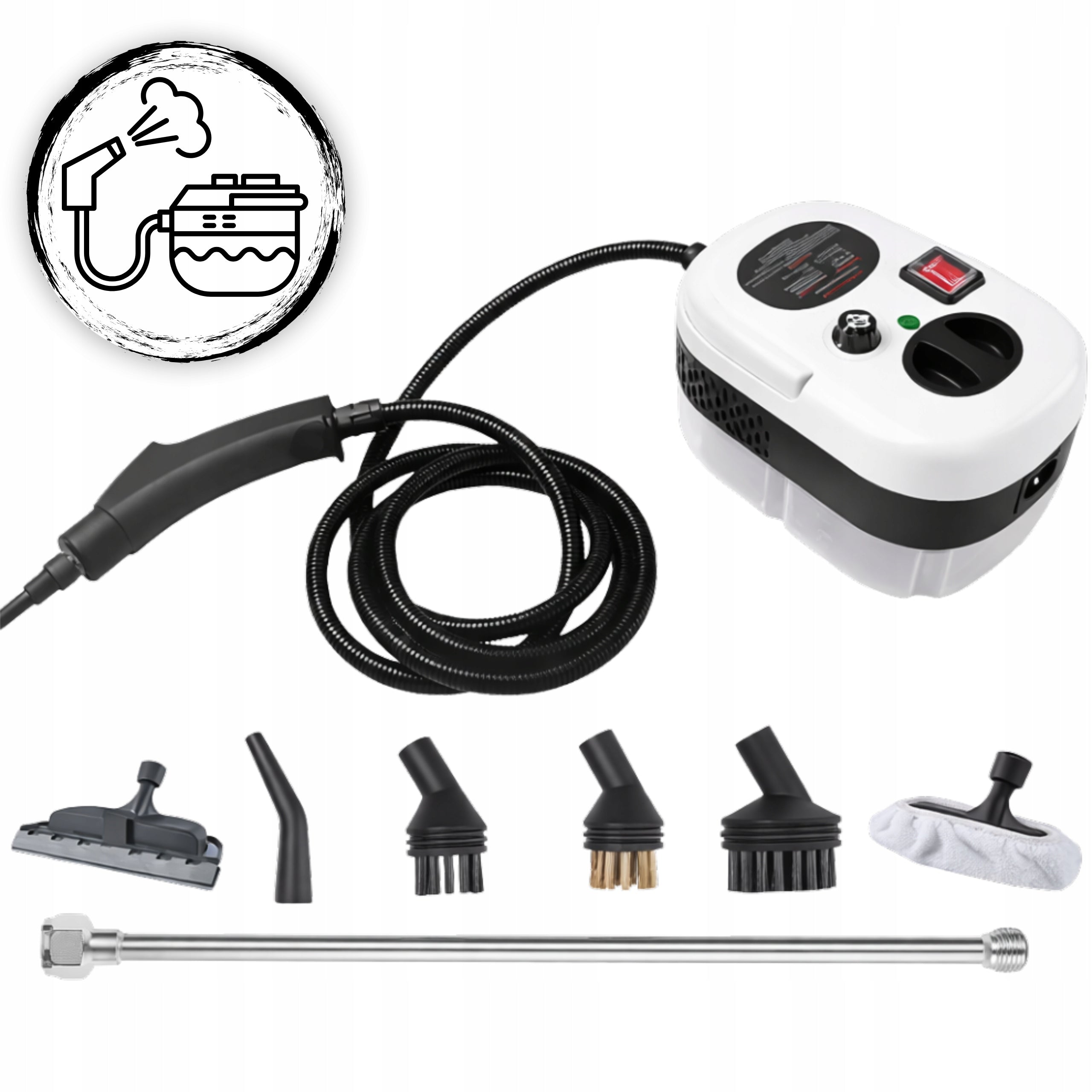 Steam cleaner Bedee 2500 W 1200 ml with touch screen Dominant color white