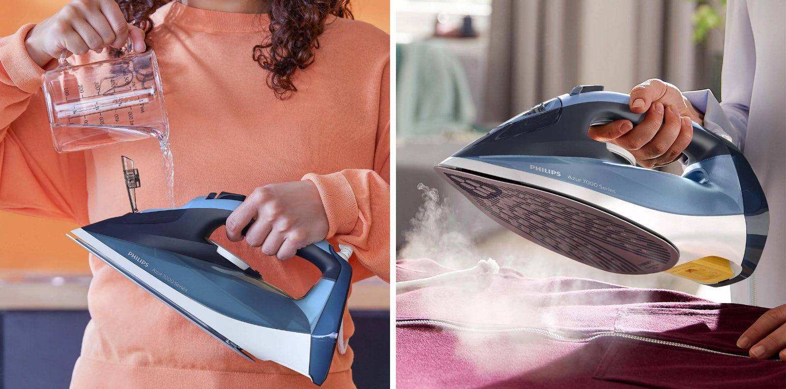 Steam iron Philips Azur DST7020/20 2800W 300ml SteamGlide Plus BLUE Foot type ceramic
