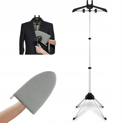 Steam ironing rack – 160 cm, black, with glove Brand no brand