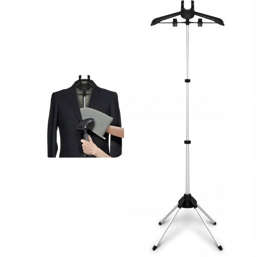 Steam ironing rack – 160 cm, black, with glove