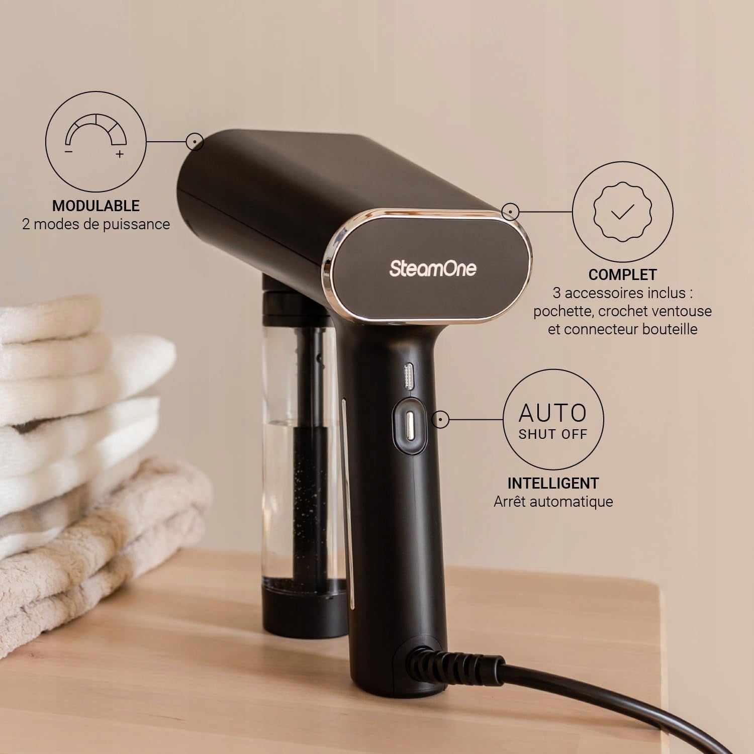 SteamOne NS150B Clothes Steamer Removes Wrinkles Sterilizes 2000W 30s Model EUNS150B