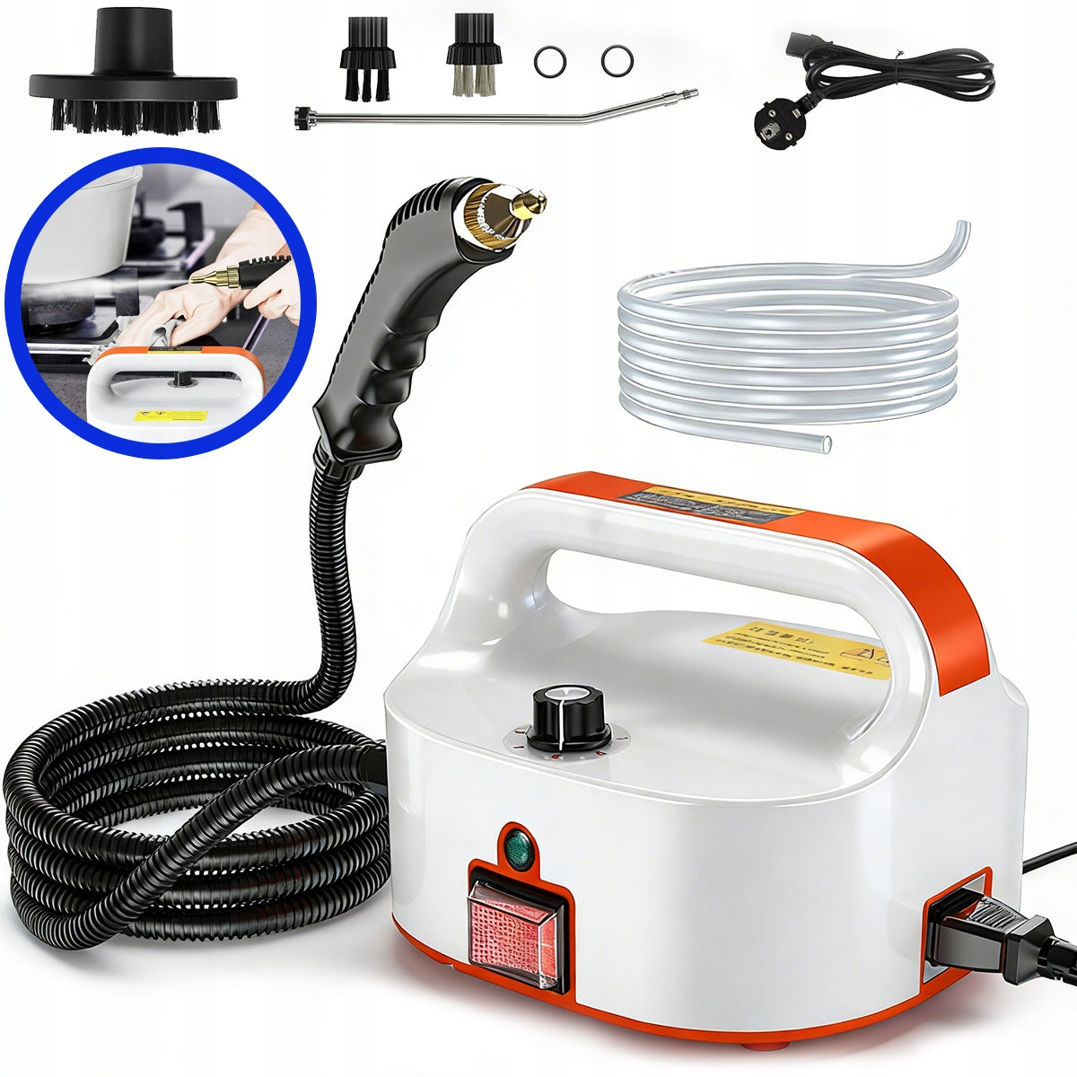Steamer 2500w 4.5 Bar Quick Cleaning Car Kitchen + Accessories