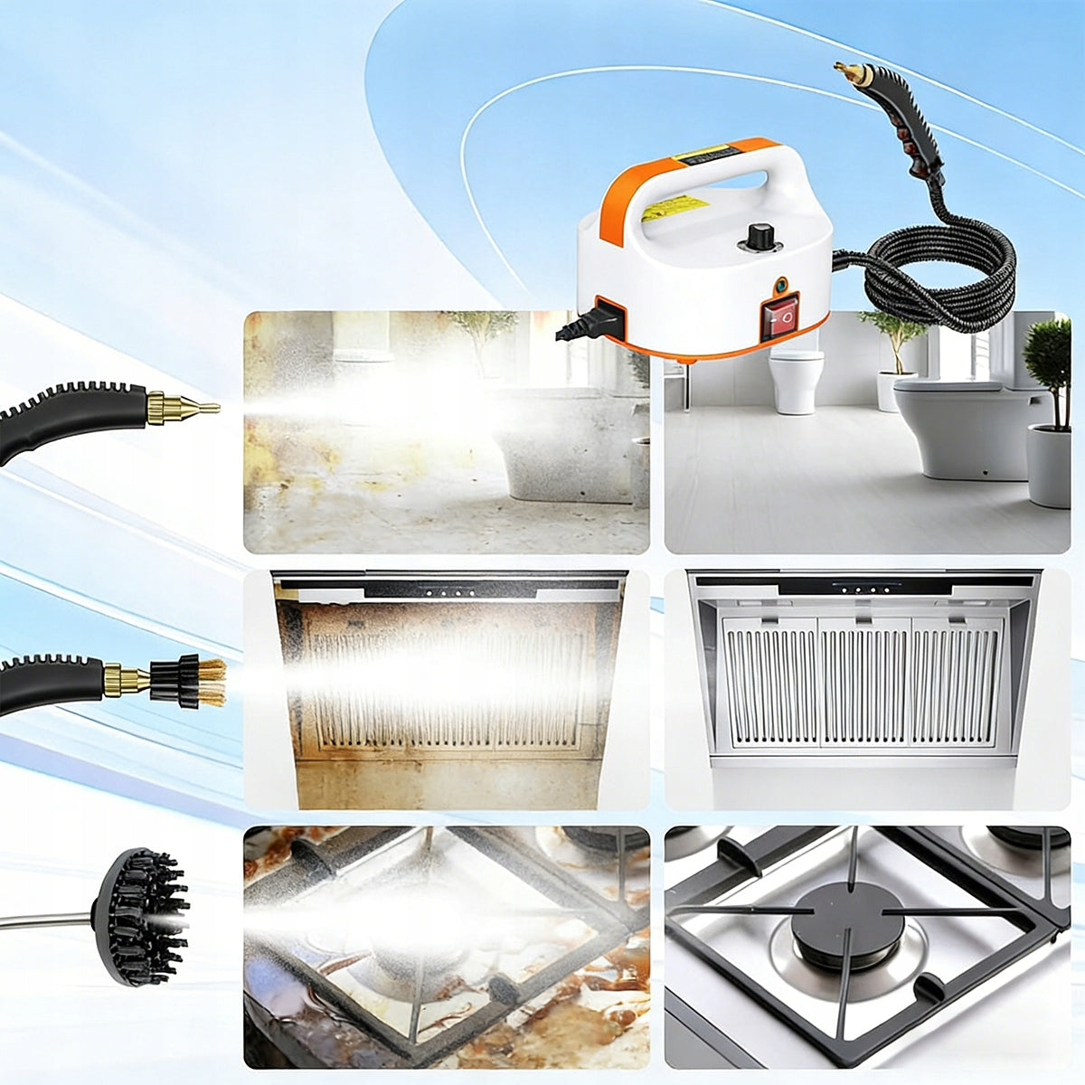 Steamer 2500w 4.5 Bar Quick Cleaning Kitchen Car Accessories Model 4059635529604