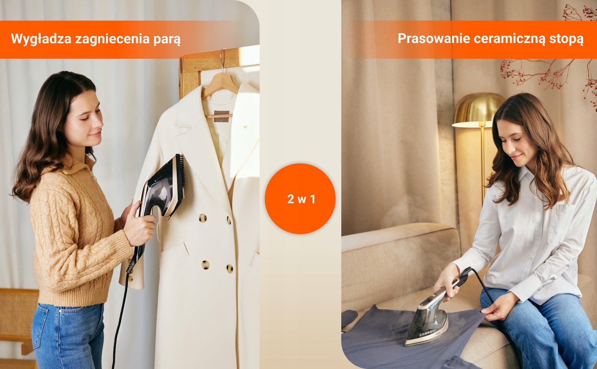 Steamer and Iron 2in1 MAGIO 1800W, LED, Adjustable steam, Steamer for clothes Manufacturer code MG-335