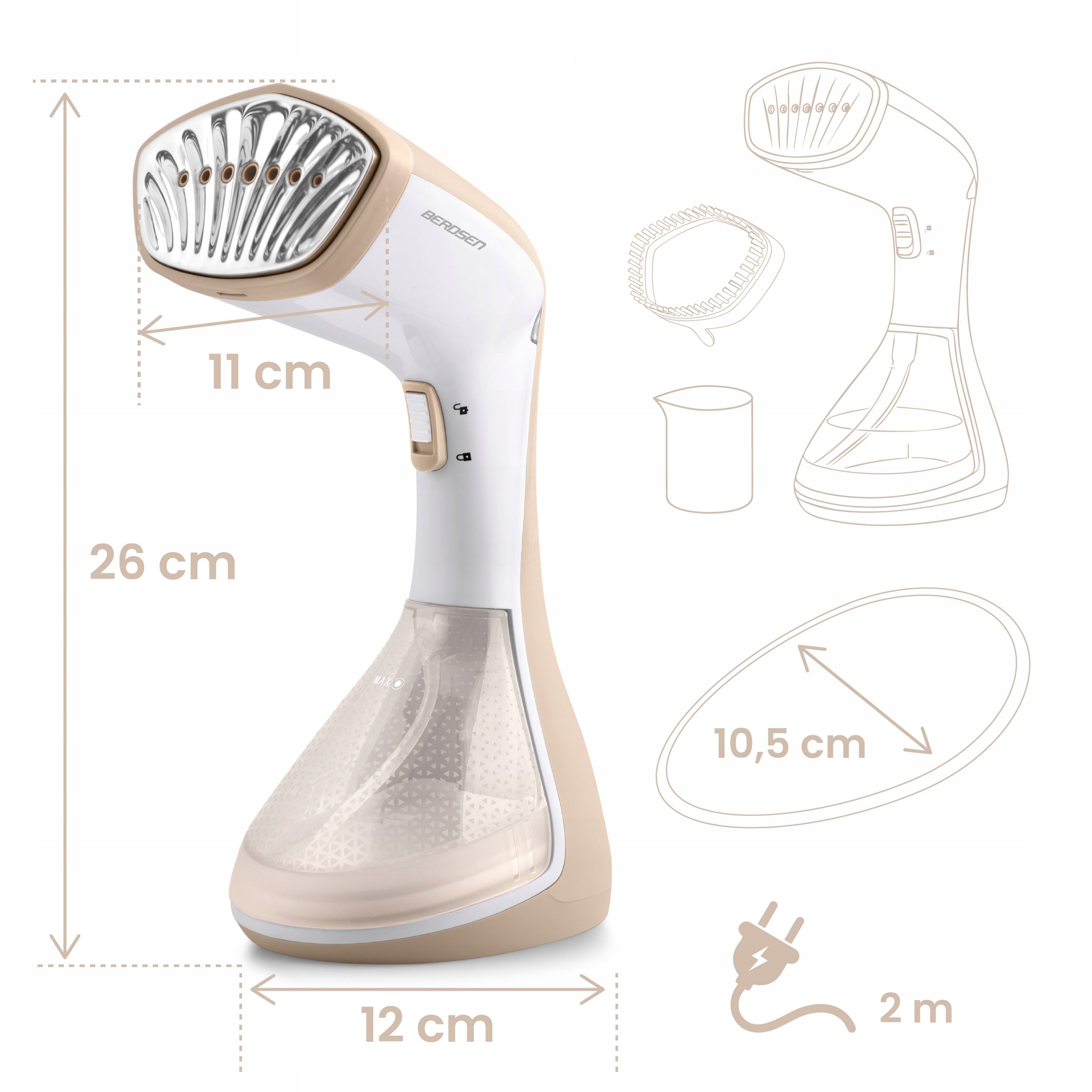 Steamer for Clothes 1600W Steamer Steam iron 26g/min Berdsen NEW Brand Berdsen