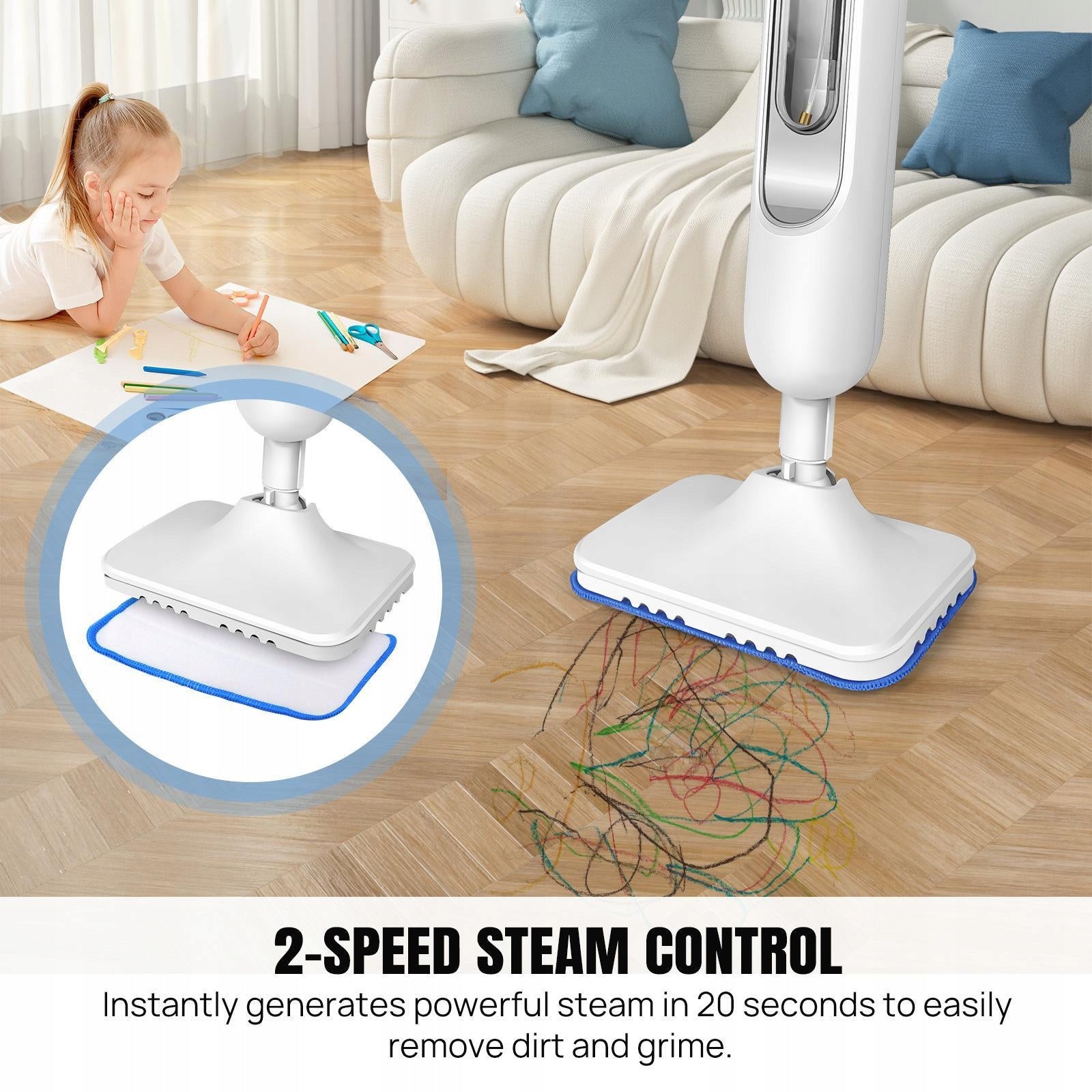 Steaming Mop Floor Steamer EU Plug Compact Multi Purpose Effortlessly Brand no brand