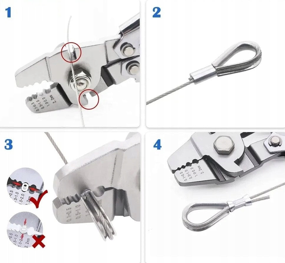 Steel Wire Rope Crimping Tool with 175 Pcs Barrel Sleeves Manufacturer code 4896022071830
