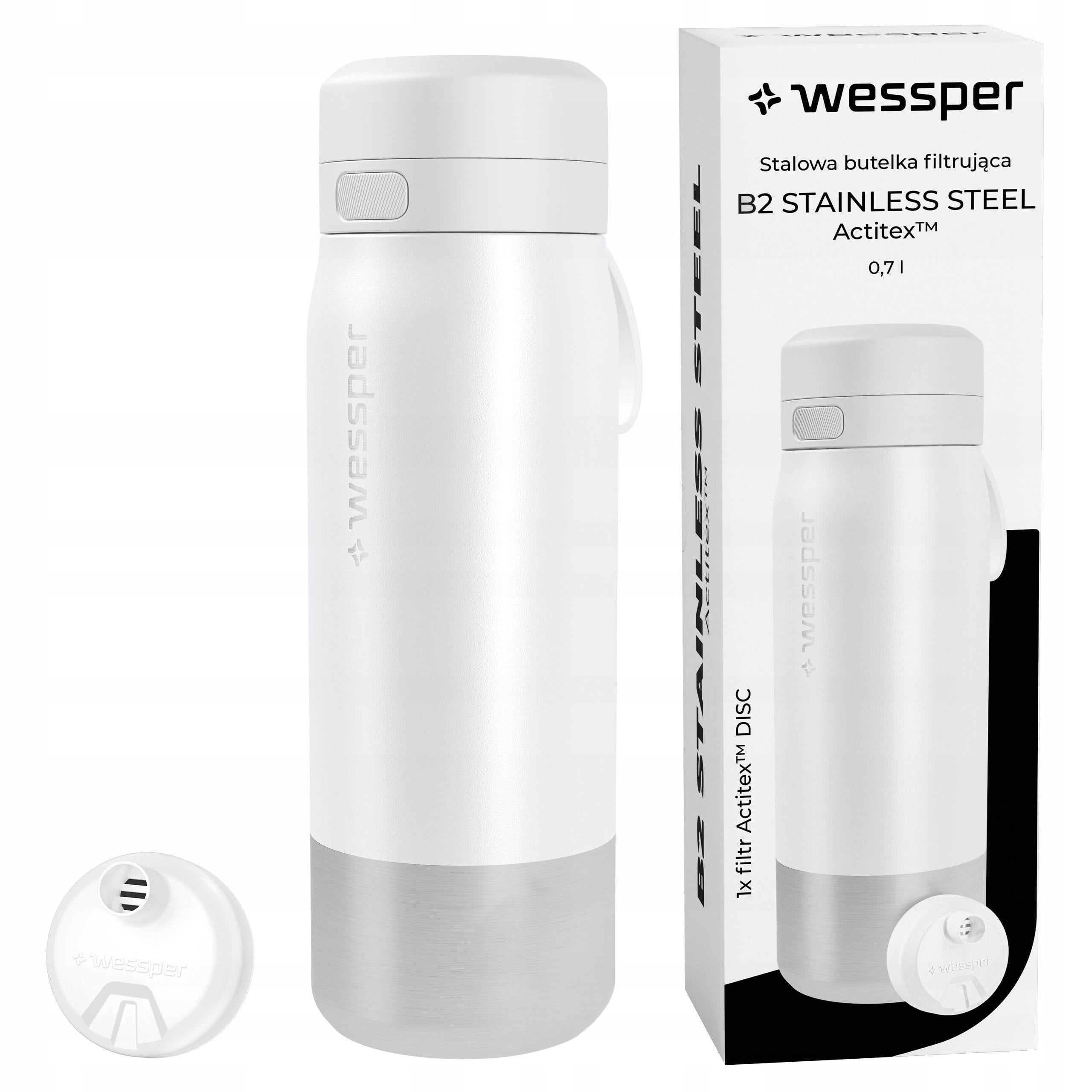 Steel water bottle with filter Wessper B2 700ml filter water bottle