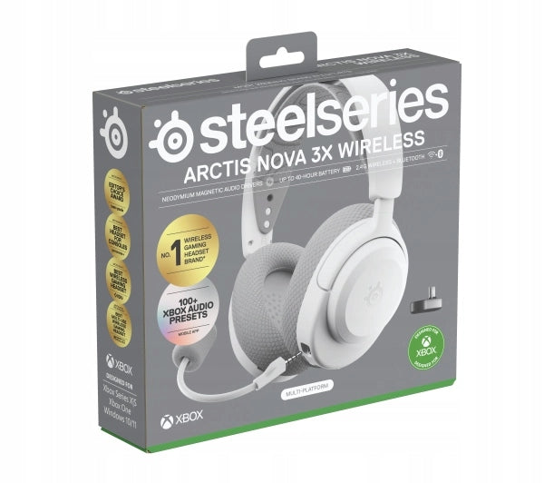 SteelSeries Arctis Nova 3X Wireless Gaming Headphones White Wireless Packaging status original