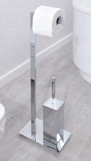 Stella Stand for Toilet Paper + Spare Rolls / Round / Polish Steel Brand Estella