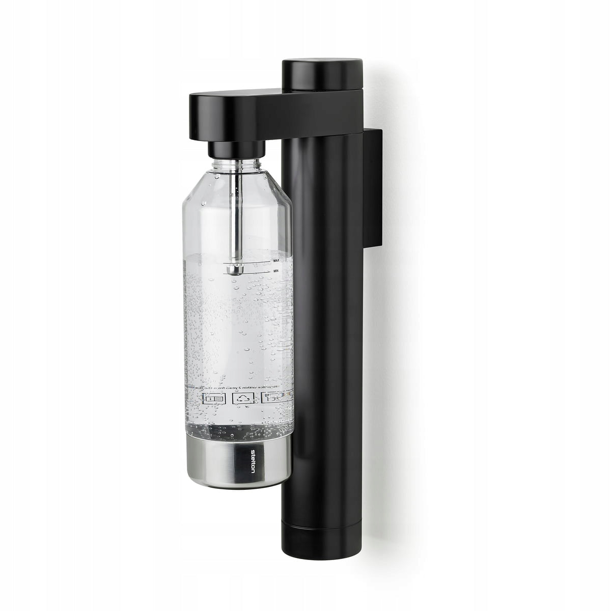 Stelton BRUS Wall Mounted Steel Saturator for Water Gasification / Black