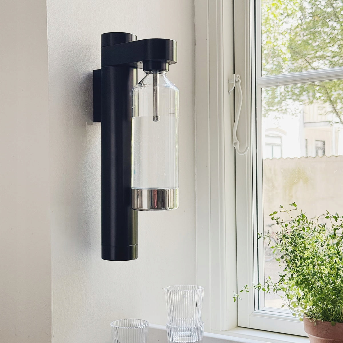 Stelton BRUS Wall Mounted Steel Saturator for Water Gasification / Silver Brand Stelton