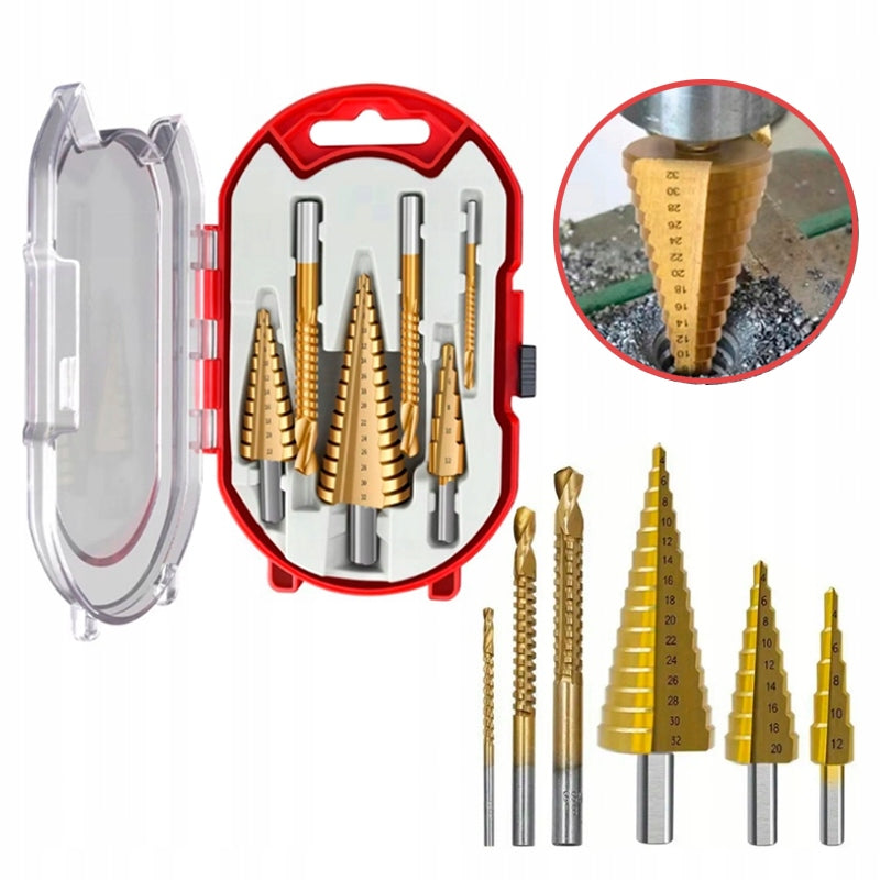 Step Drill Bits Set of 6el. 4-32 Conical Spirlane Christmas Tree Milling