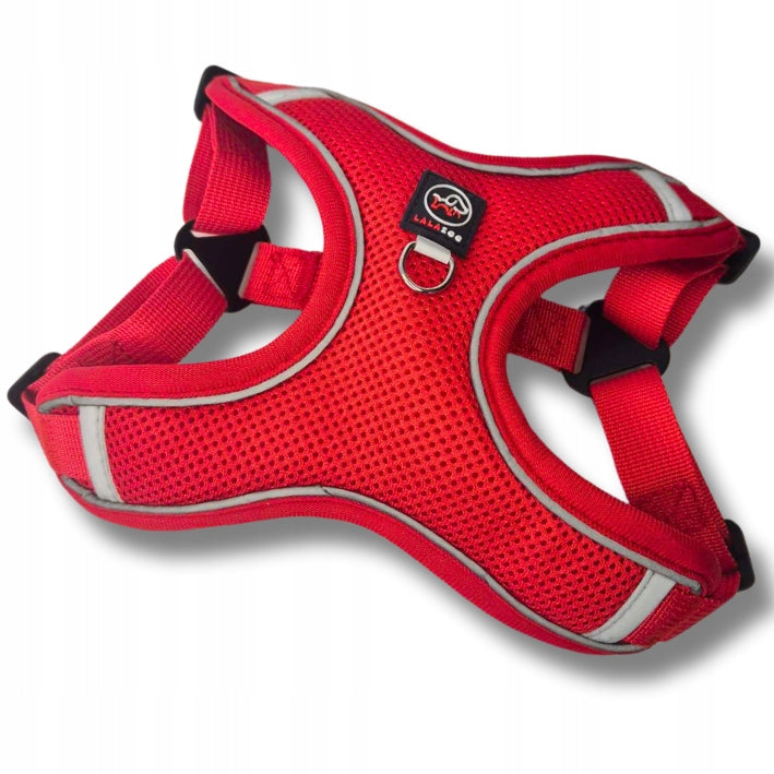 Step in dog HARNESS PRESSURE-FREE breathable HUB+ LANYARD red L EAN (GTIN) 5906555652358