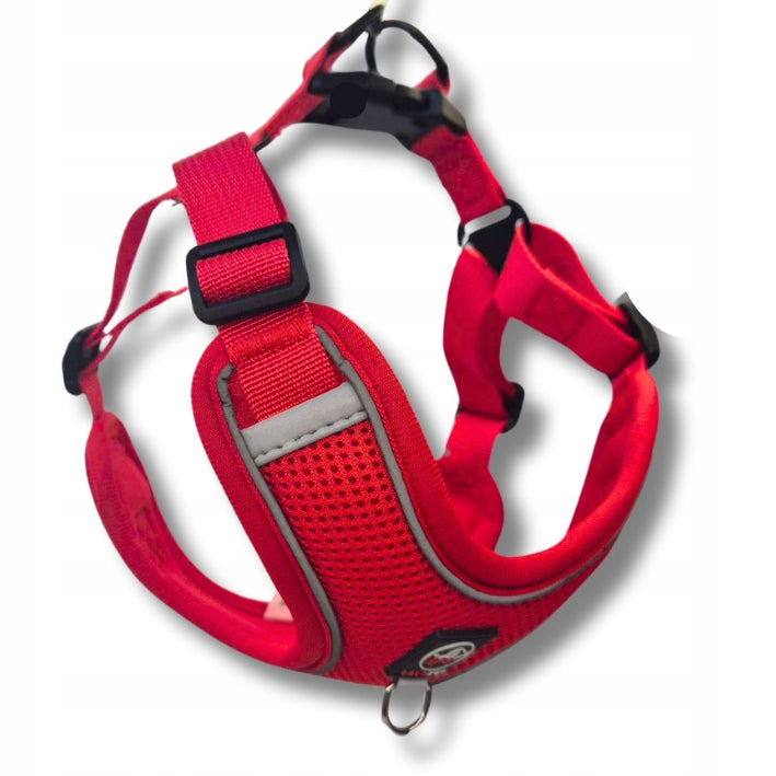 Step in dog HARNESS PRESSURE-FREE breathable HUB+ LANYARD red L Manufacturer code 5906555652358