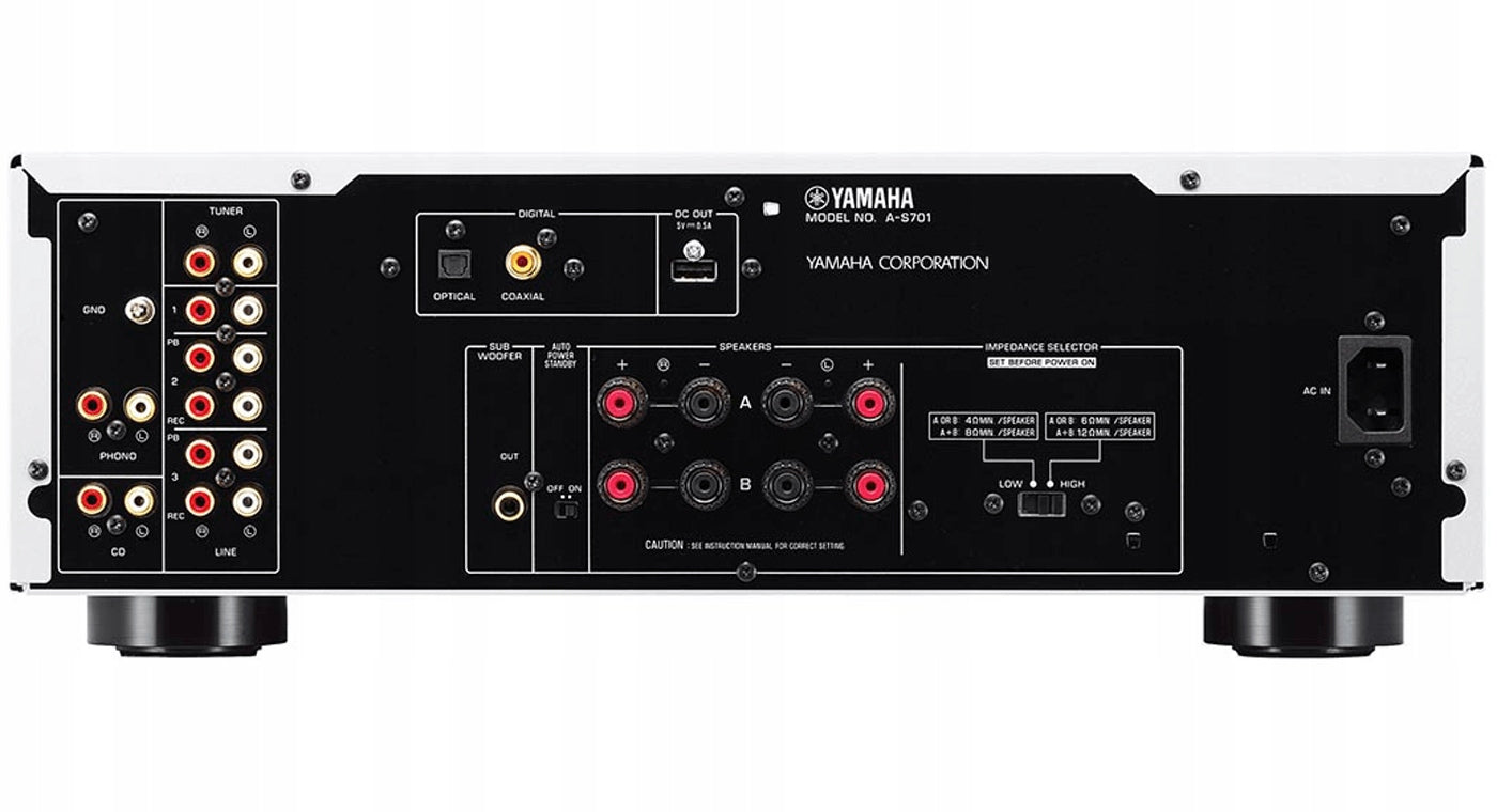 Stereo Amplifier Yamaha A-S701 Stereo Silver, 2x130W, DAC, Remote Control Brand Yamaha