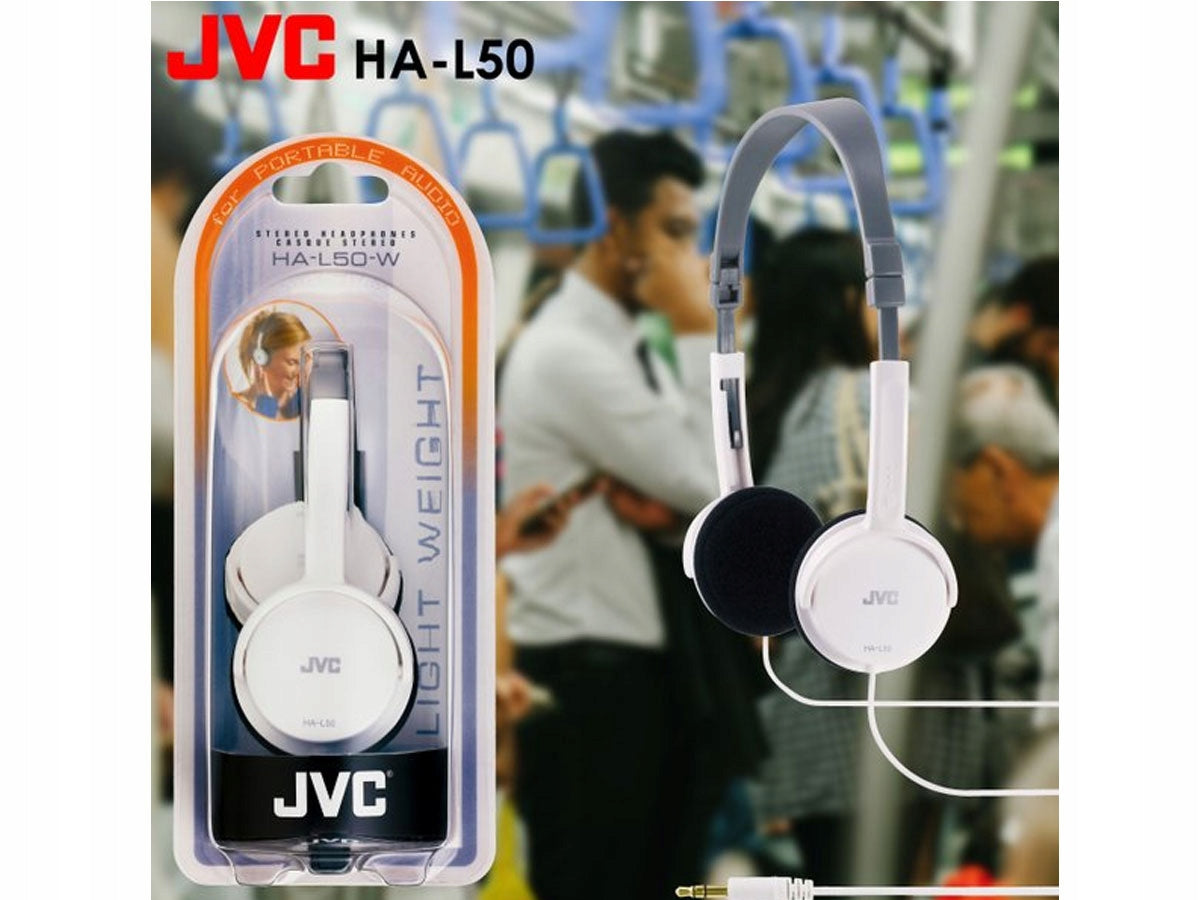 Stereo headphones white JVC HA-L50 light on-ear Manufacturer code HA-L50-W-E biały