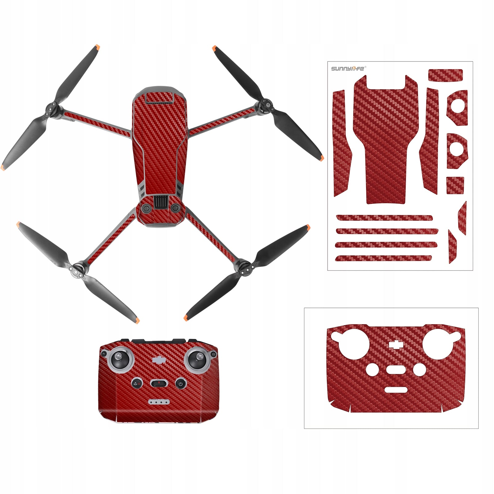 Sticker set Sticker SUNNYLIFE for DJI MAVIC 3 - Red Carbon (M3-TZ89-10)
