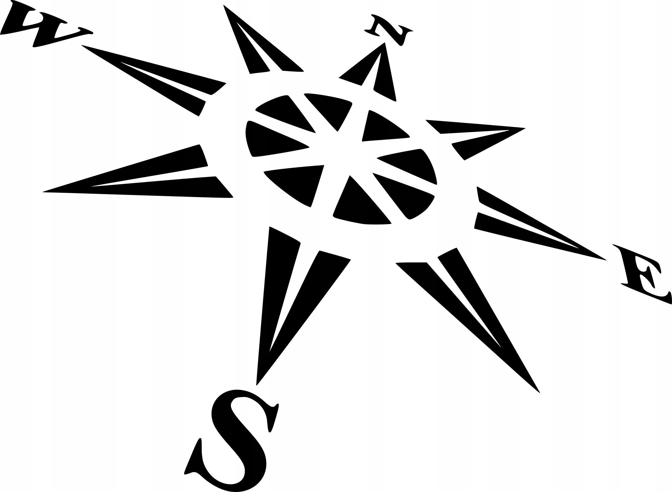 Sticker without background for car COMPASS ROSE OF WINDS 12 x 16,4 cm