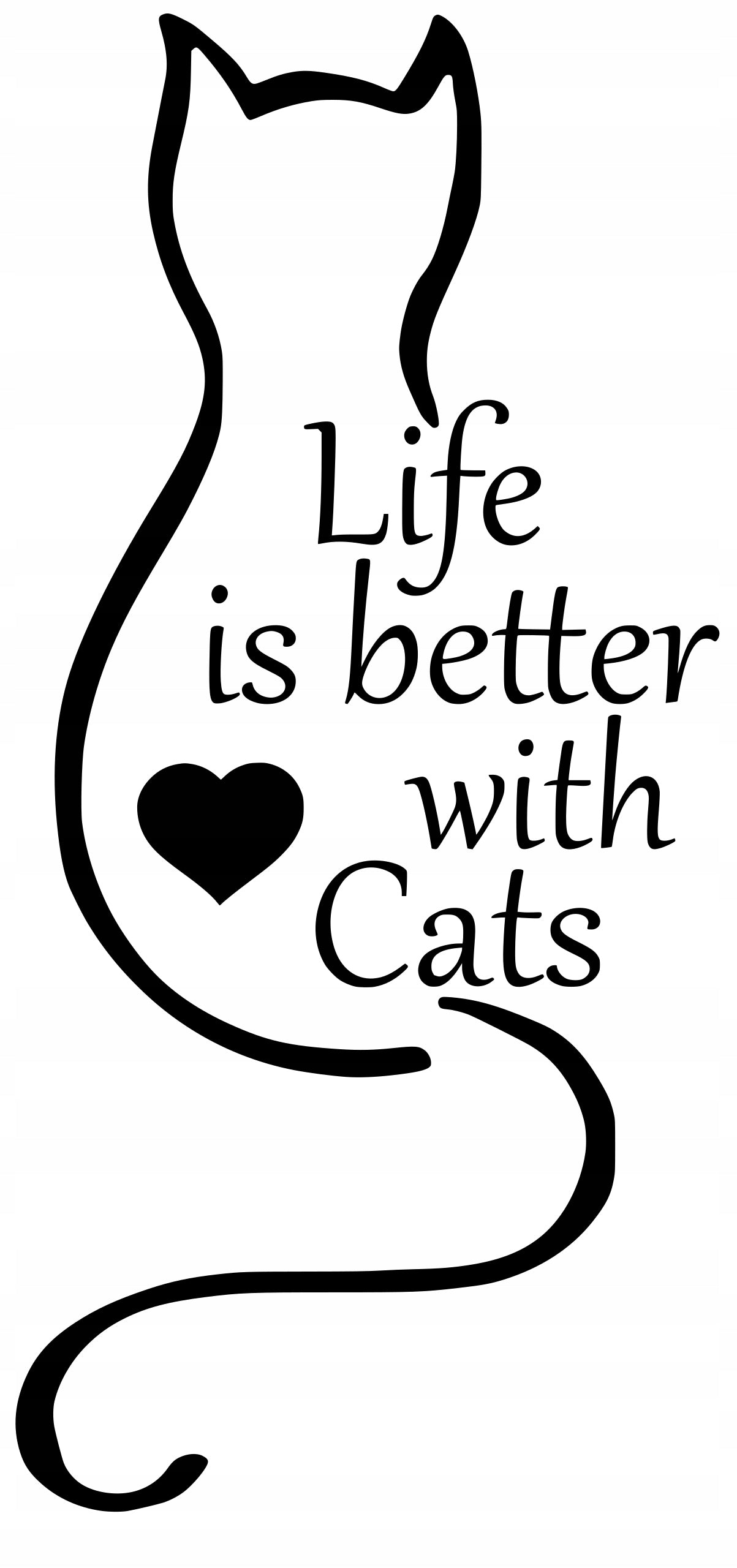 Sticker without background for car LIFE IS BETTER WITH CATS 29 x 13,6 CM