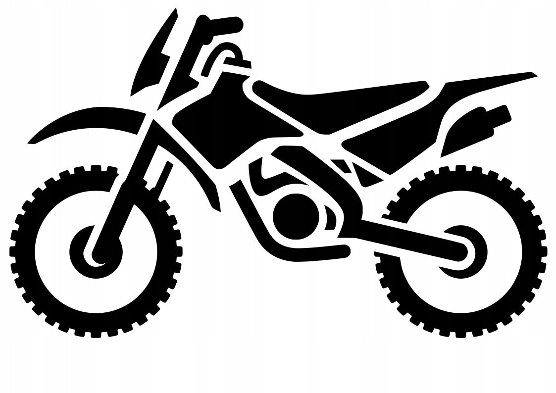 Sticker without background for car MOTORCYCLE CROSS 8 x 13,0 cm