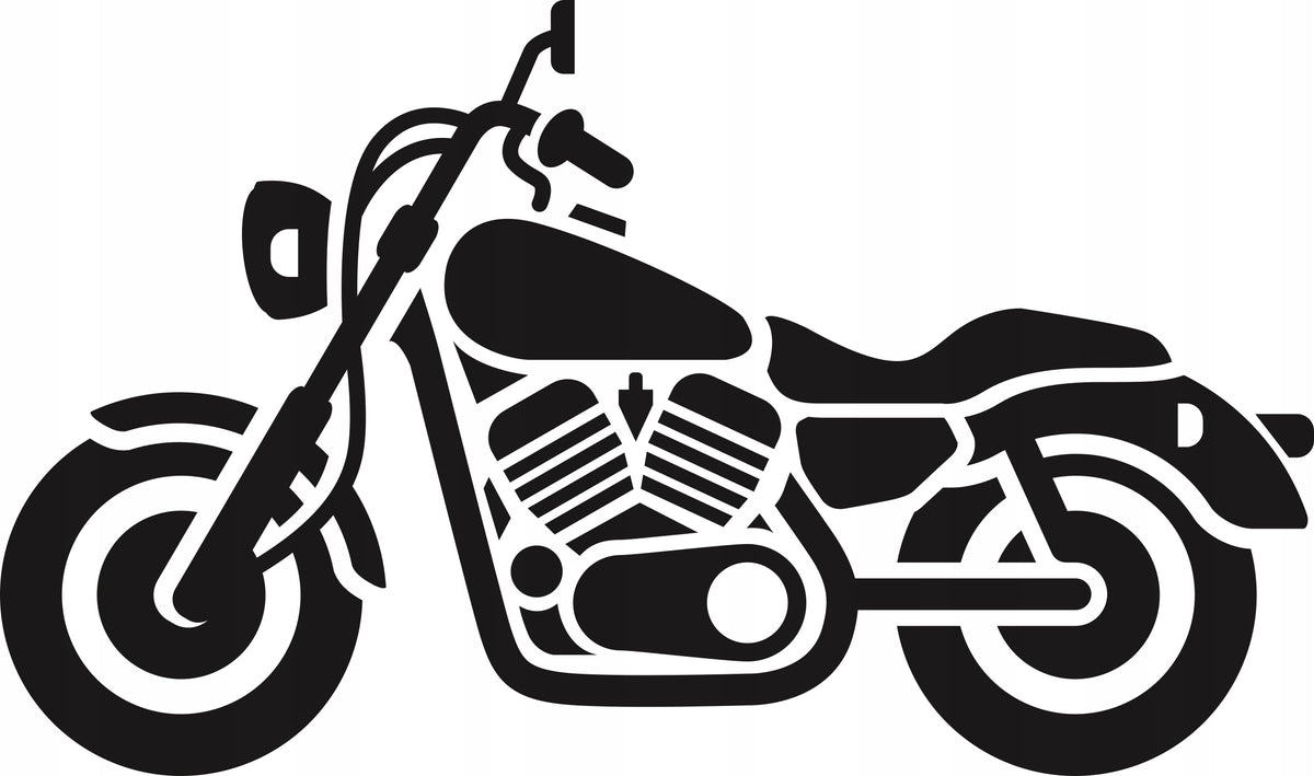 Sticker without background for car MOTORCYCLE silhouette 10 x 16,9 cm
