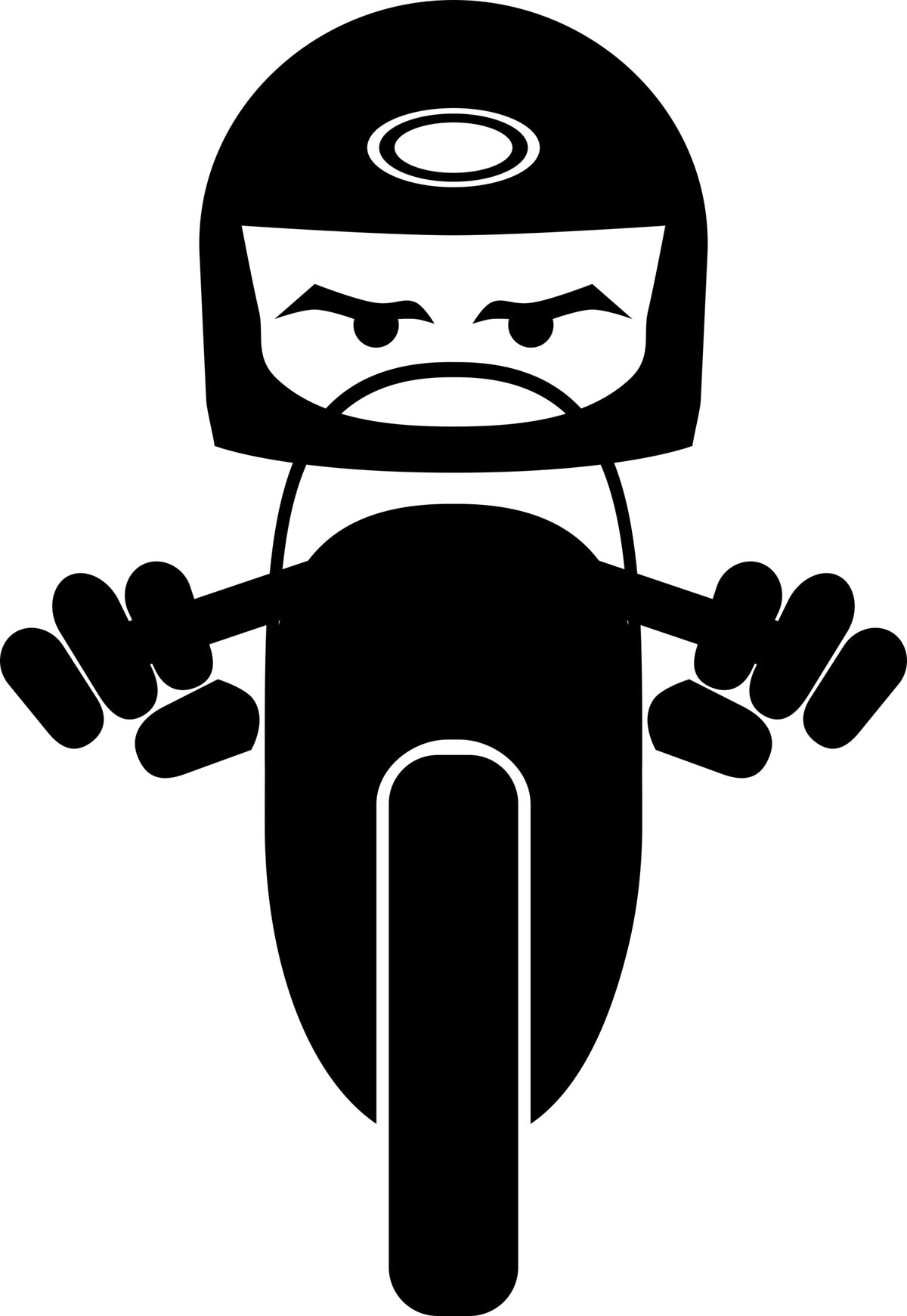 Sticker without background for car MOTORCYCLIST motor 18 x 12,4 cm