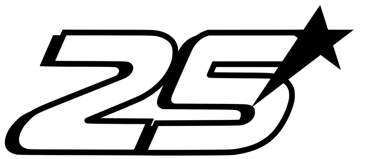 Sticker without background for car NUMBER 25 sports star 8 x 18,4 cm