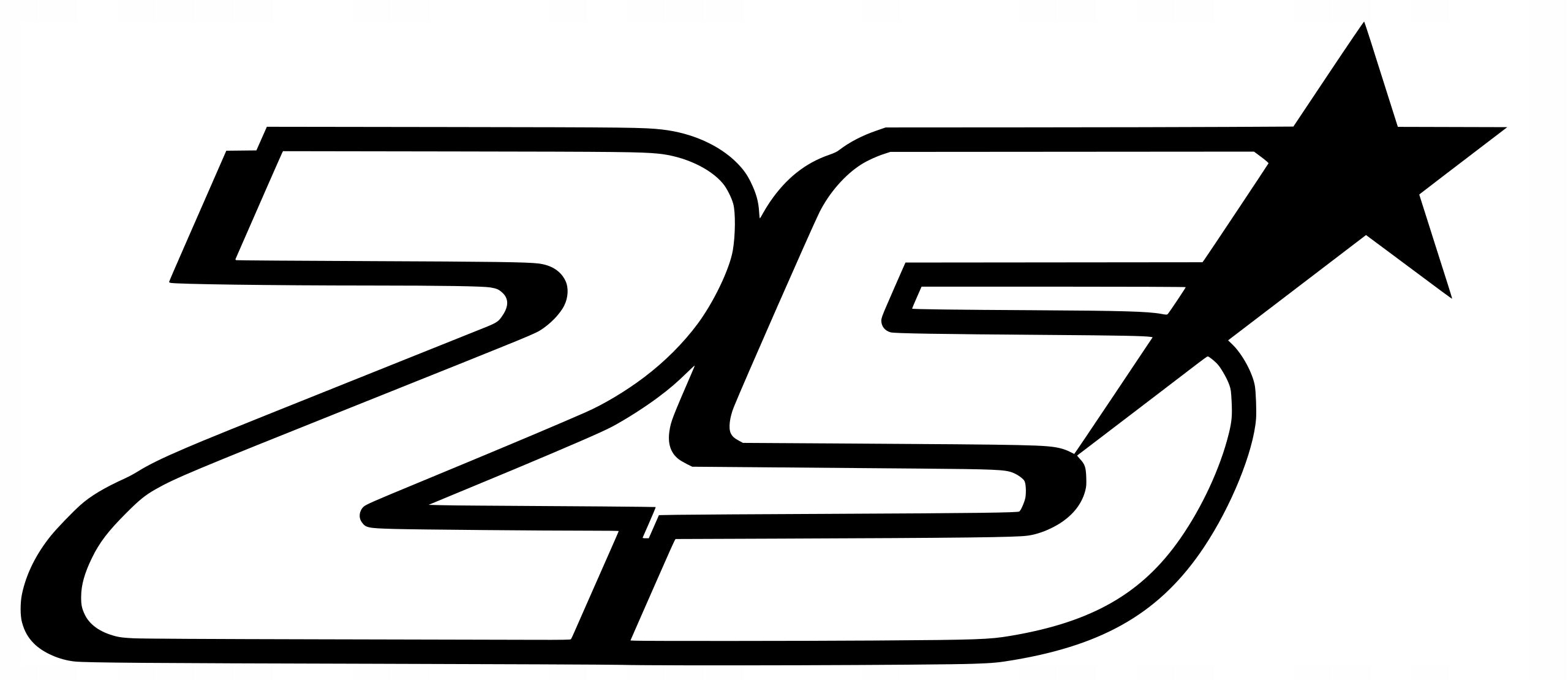 Sticker without background for car NUMBER 25 sports star 8 x 18,4 cm
