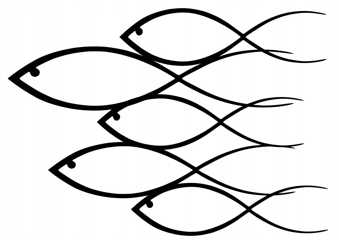 Sticker without background for car SHOAL FISH angler 18 x 25,3 cm