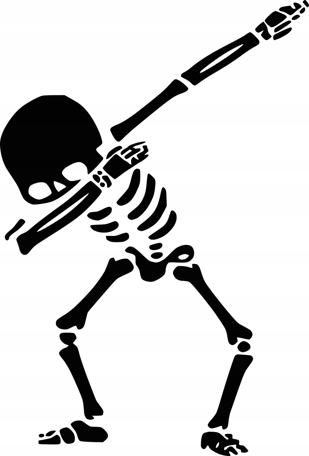 Sticker without background for car SKELETON HALLOWEEN funny 15 x 10,2 cm