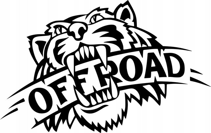 Sticker without background for car TIGER OFF ROAD 4X4 14 x 22,2 cm