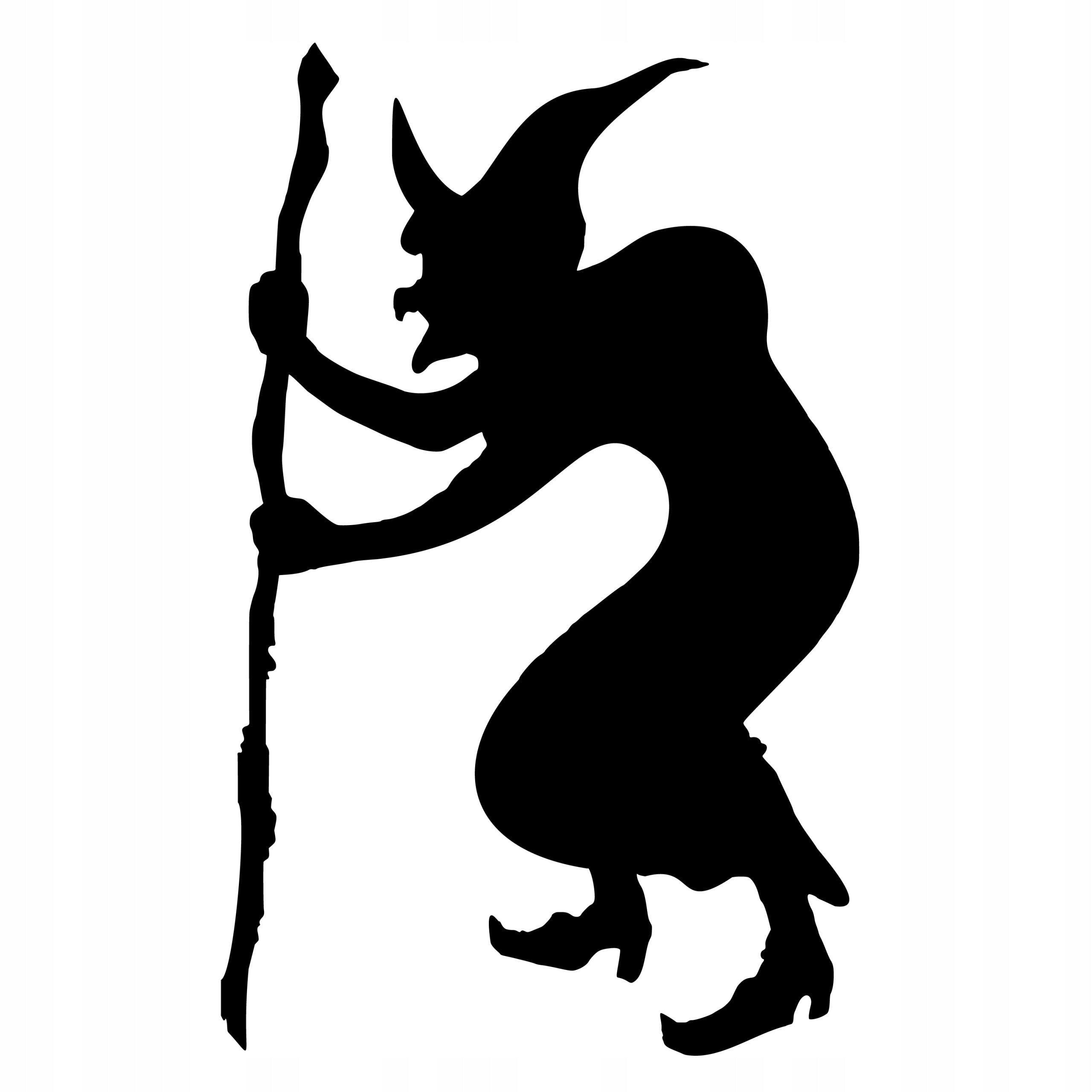 Sticker without background for car WITCH with cane 20 x 12,6 cm
