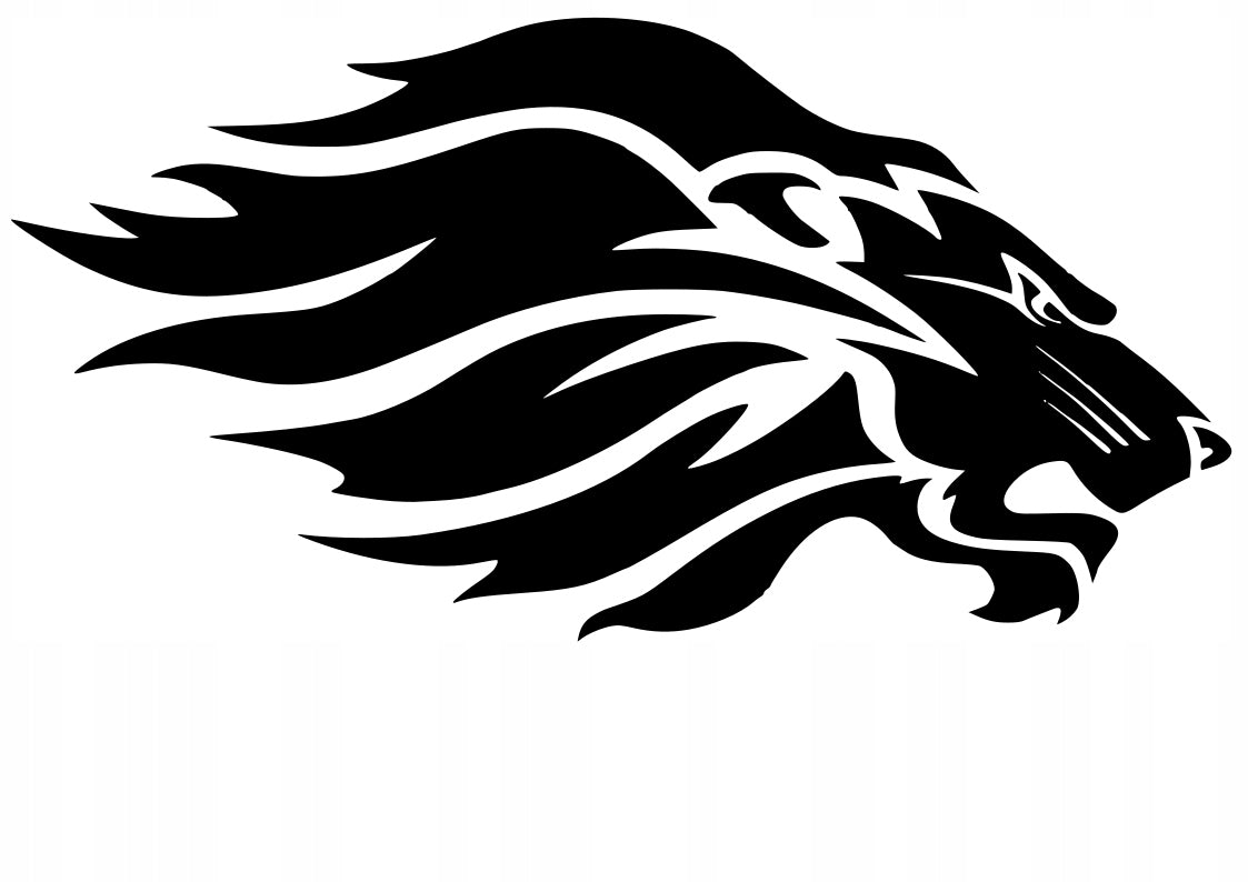 Sticker without background for car laptop trunks LION HEAD WITH MANE 10 x 19,6 cm