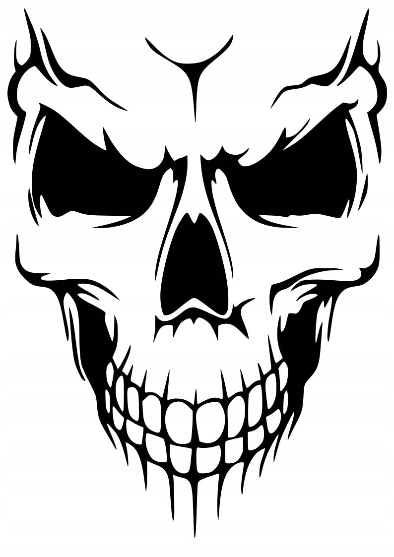 Sticker without background for car motorcycle helmet SKULL sticker skull 24 x 17,2 cm