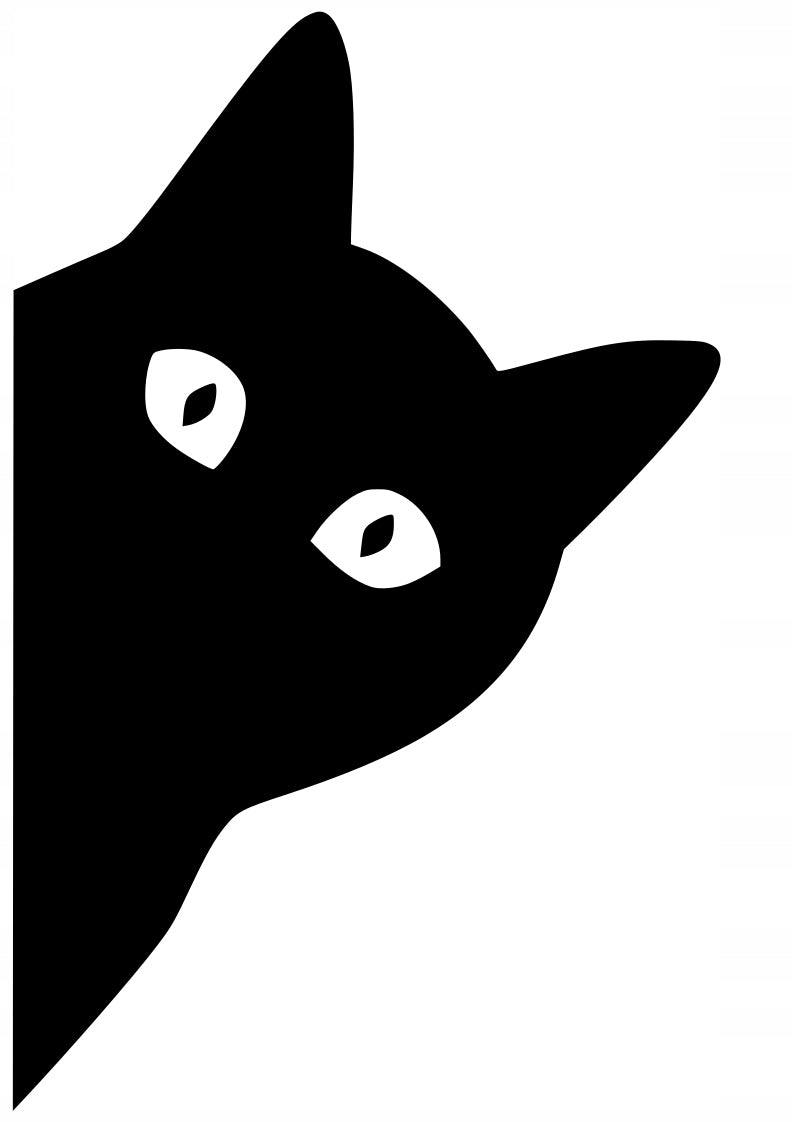 Sticker without background for car motorcycle trunks LOOKING KITTEN 13 x 8,4 cm