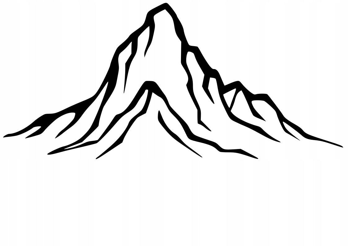 Sticker without background for car outline MOUNTAINS I love MOUNTAINS 10 x 21,7 cm