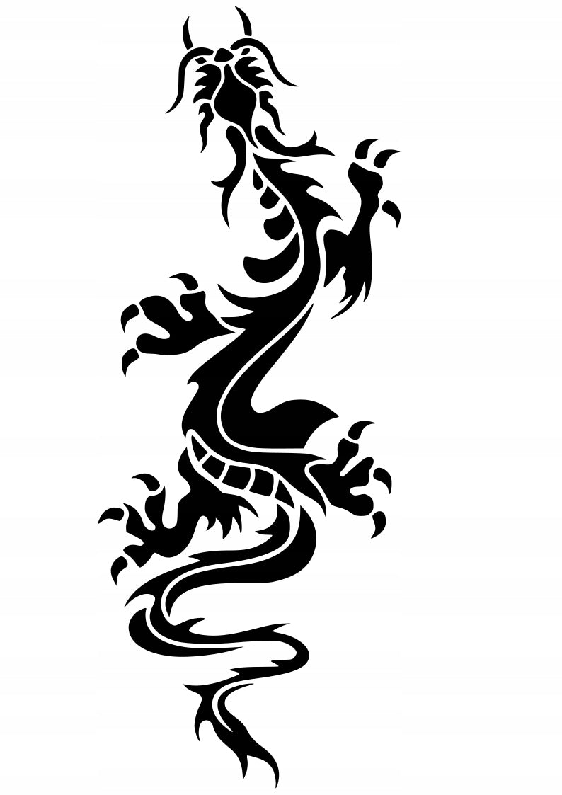 Sticker without background for car trunks helmet DRAGON 24 x 9,7 cm