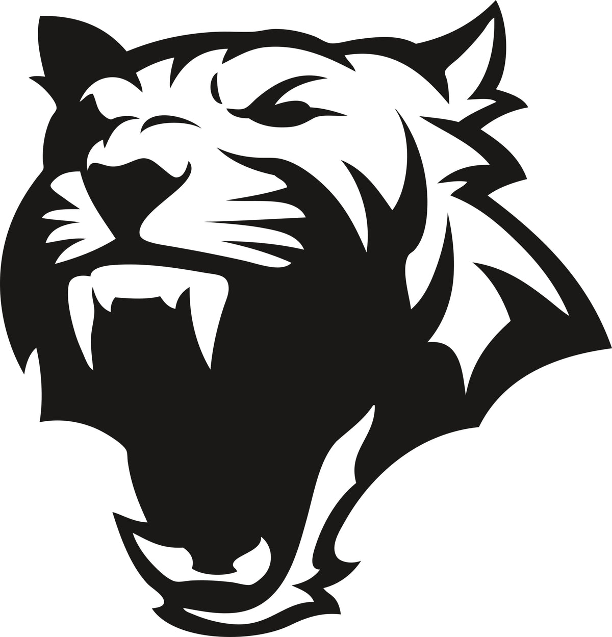 Sticker without background for car trunks laptop stick TIGER HEAD 15 x 14,4 cm