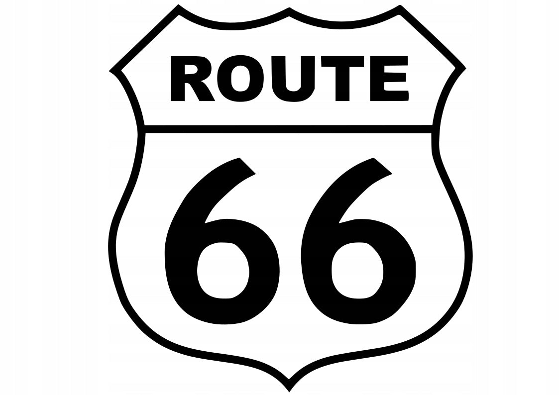 Sticker without background for car trunks laptop sticker ROUTE 66 15 x 14,1 cm