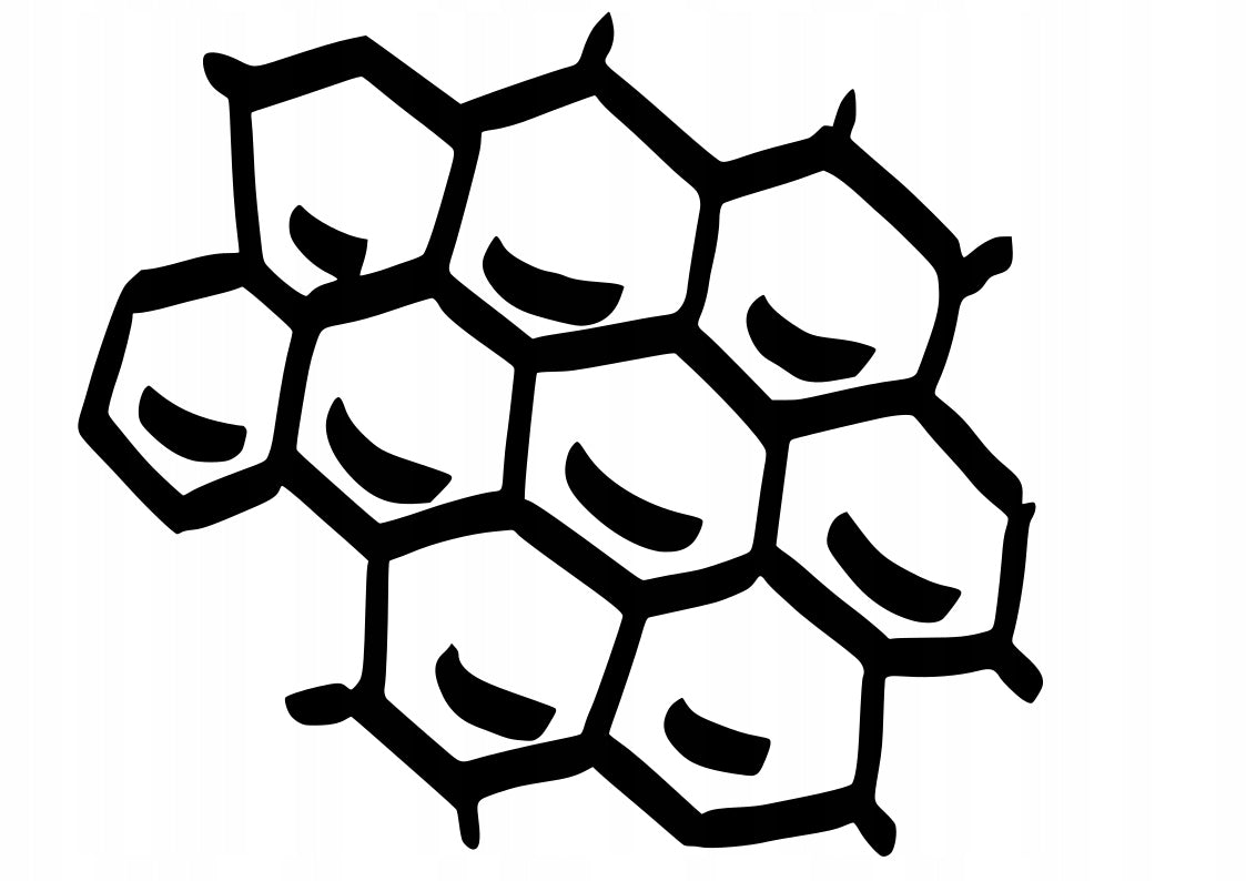 Sticker without background for laptop car helmet trunks HONEYCOMB 18 x 20,6 cm